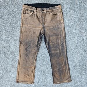 Joe’s Jeans The Callie Metallic Bronze Gold Denim Jeans Stretchy Pants Shiny 32